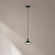 Geometric Black Aluminum and Clear Glass Pendant Light - 01 01-hero-product
