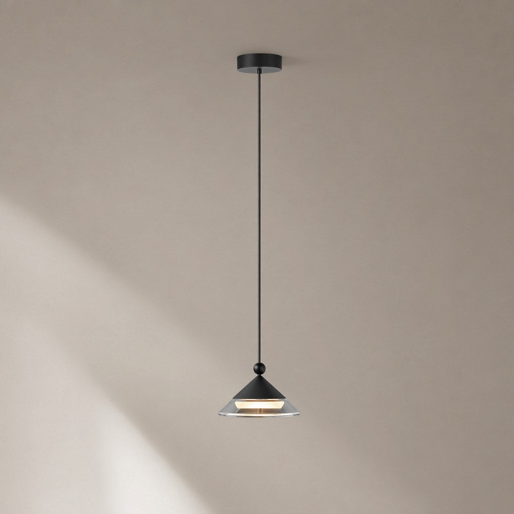 Geometric Black Aluminum and Clear Glass Pendant Light - 01 01-hero-product