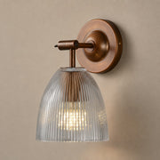 Red Antique Copper Ribbed Glass Wall Sconce - 01 01-hero-product