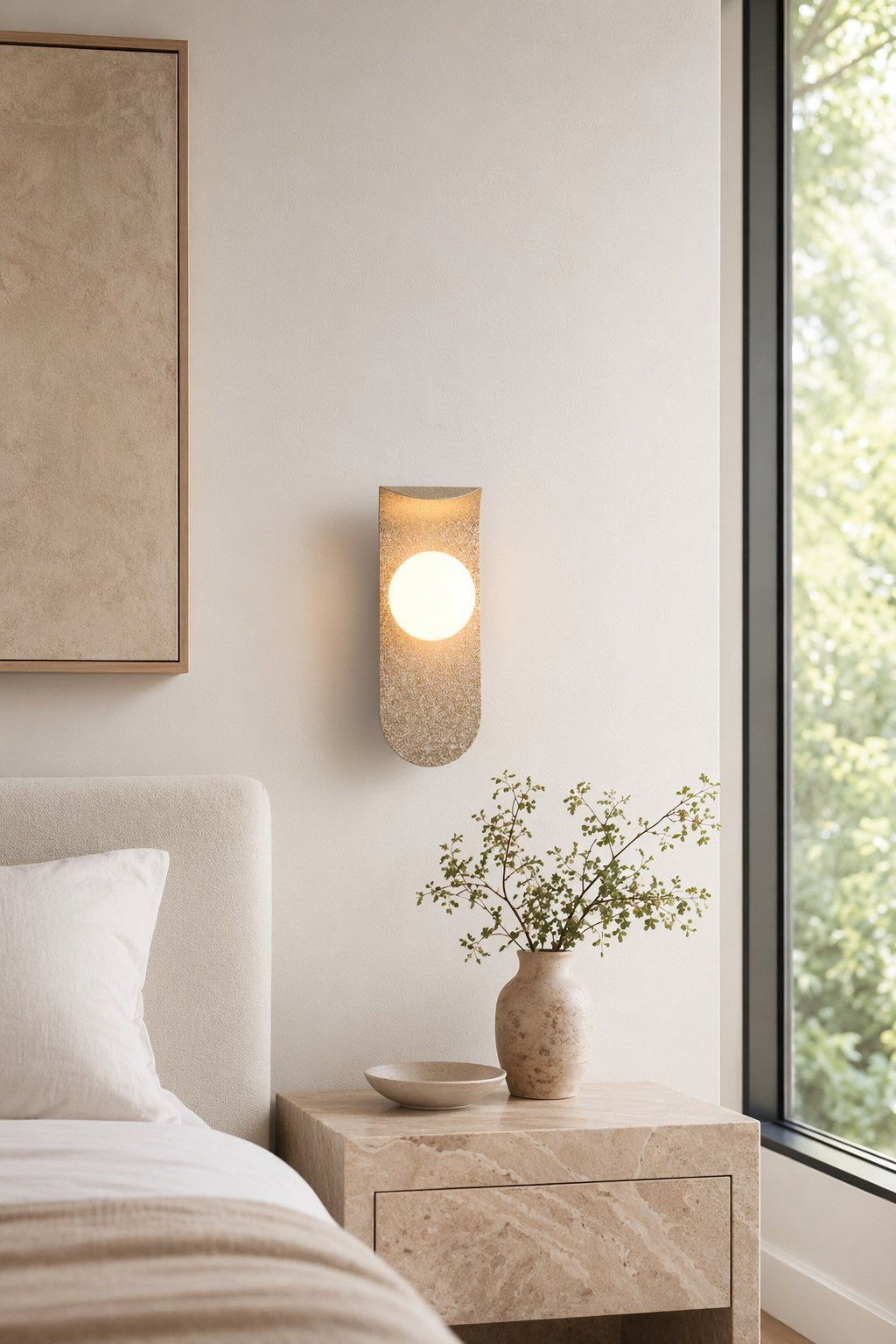 Crackle Gold Spanish Marble Wall Sconce - 02 03-bedroom-bedside-daylight