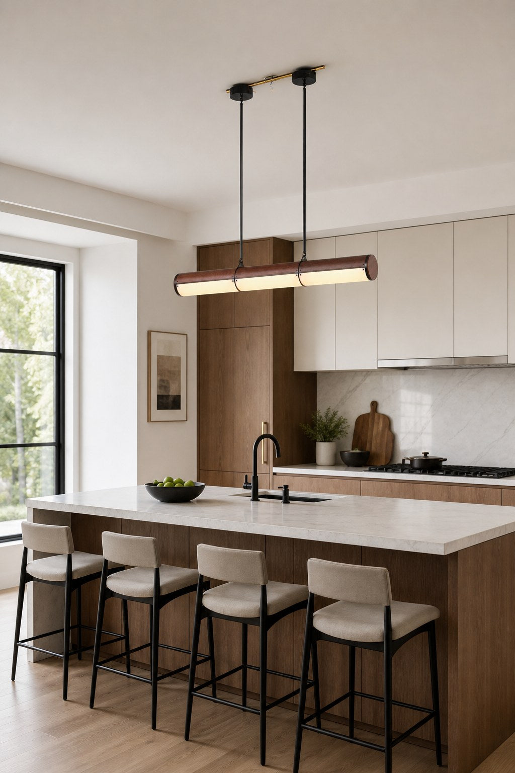 Wood-Grain Acrylic Linear Pendant Light - 02 02-kitchen-island-wide-daylight