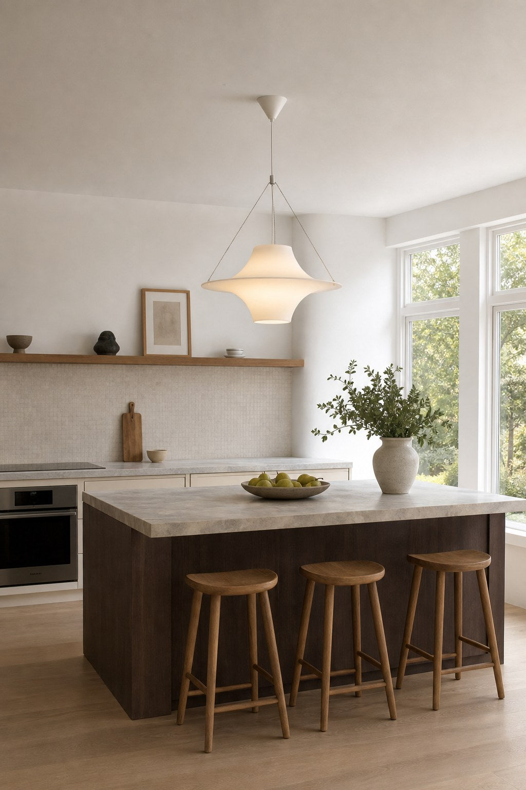 White Acrylic Saucer Pendant Light - 02 02-kitchen-island-wide-daylight