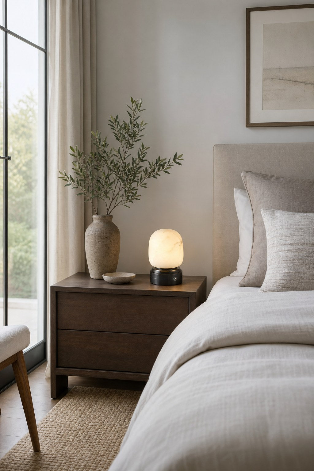 Spanish Alabaster USB Touch Table Lamp - 02 02-wide-bedroom-bedside-table-daylight