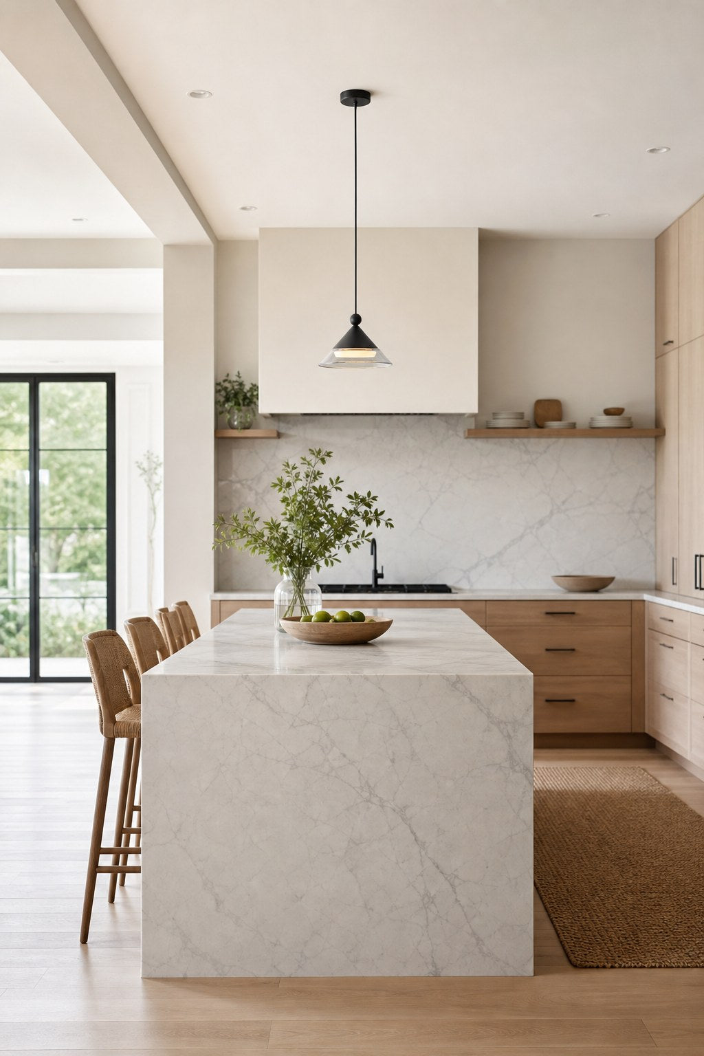 Geometric Black Aluminum and Clear Glass Pendant Light - 02 02-kitchen-island-wide-daylight