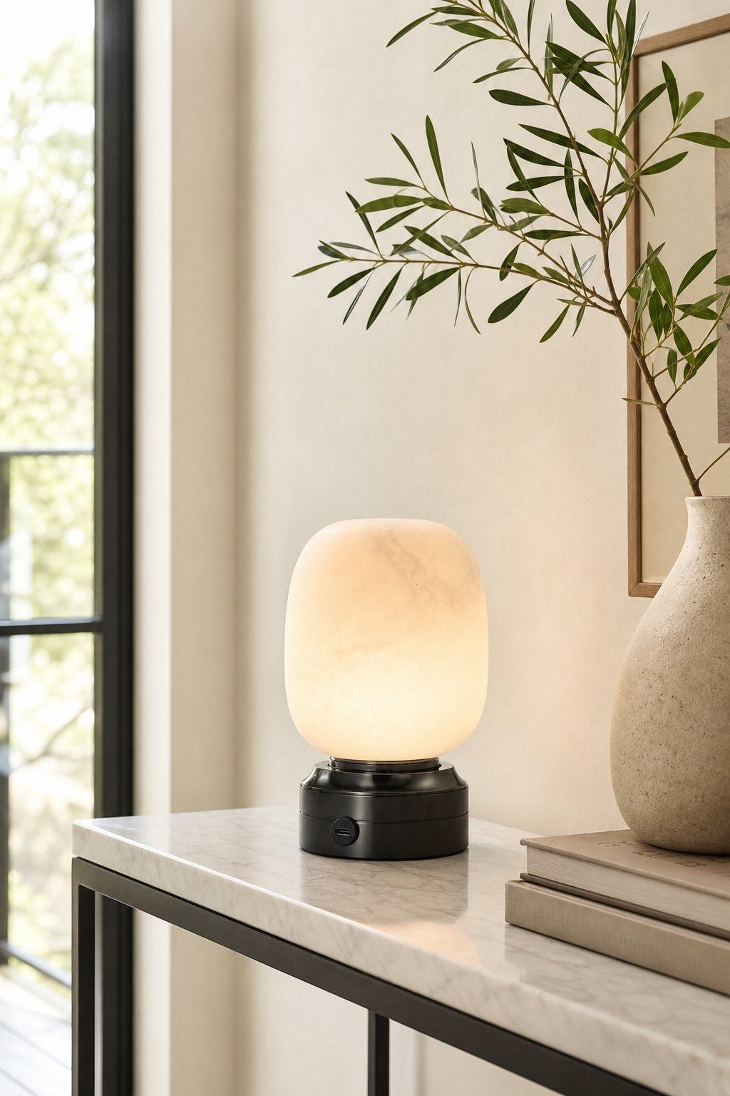Spanish Alabaster USB Touch Table Lamp - 03 03-console-table-daylight