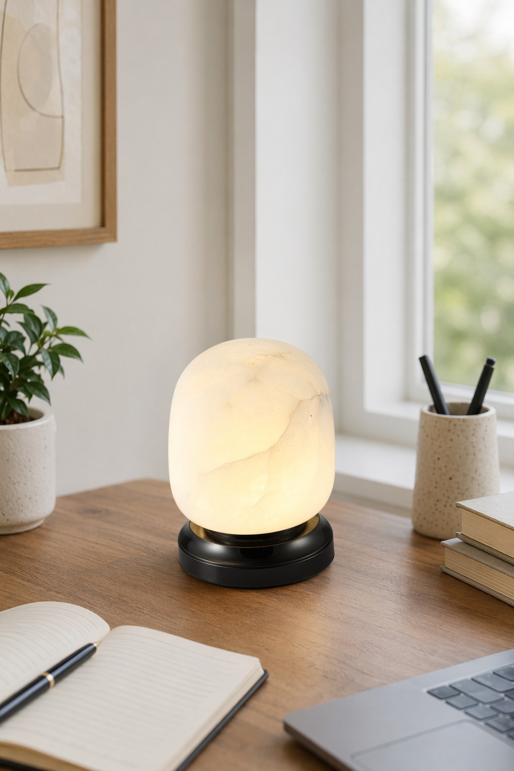 Spanish Alabaster USB Touch Table Lamp - 04 04-reading-desk-daylight