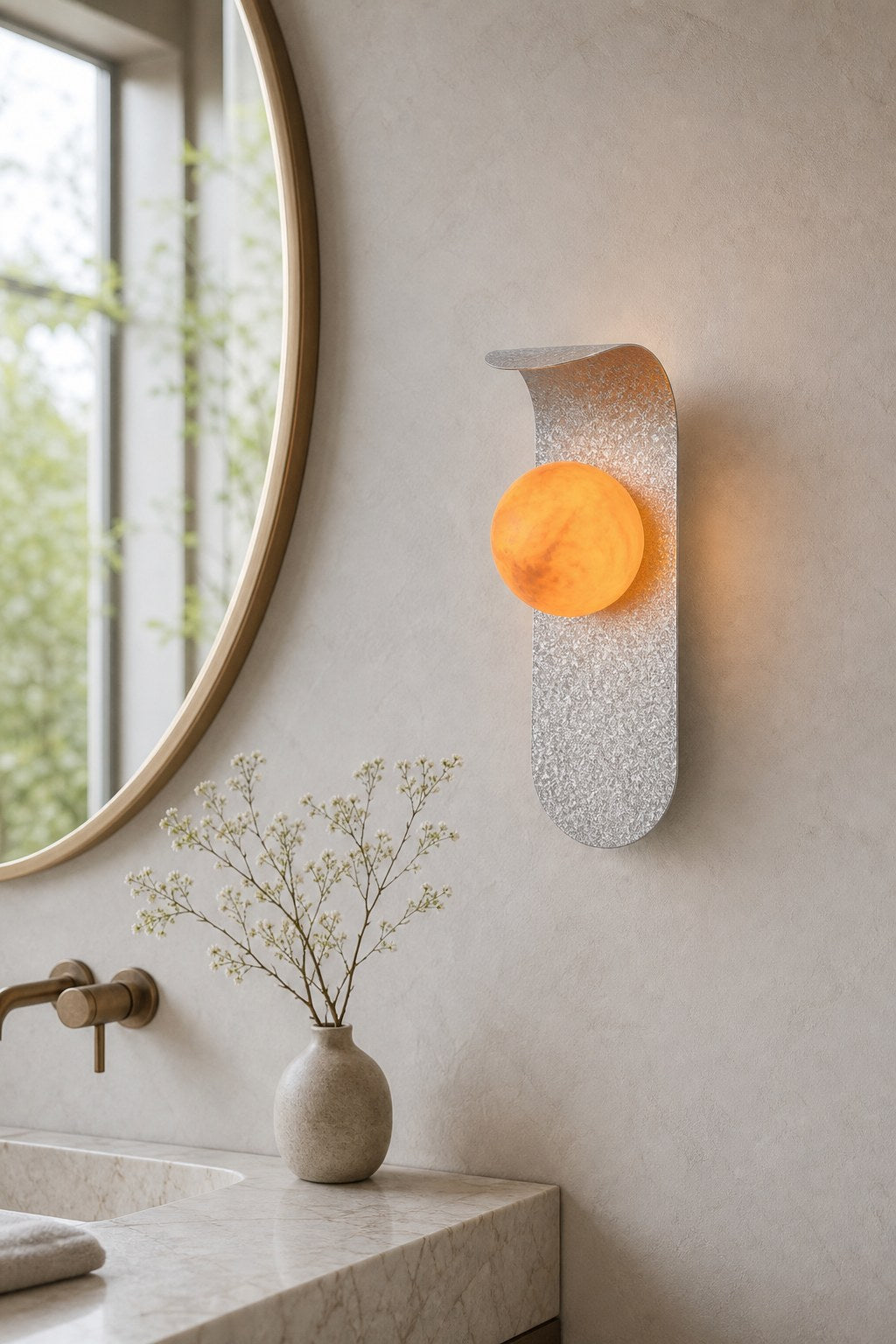 Crackle Gold Spanish Marble Wall Sconce - 05 09-dry-spa-vanity-wall-daylight
