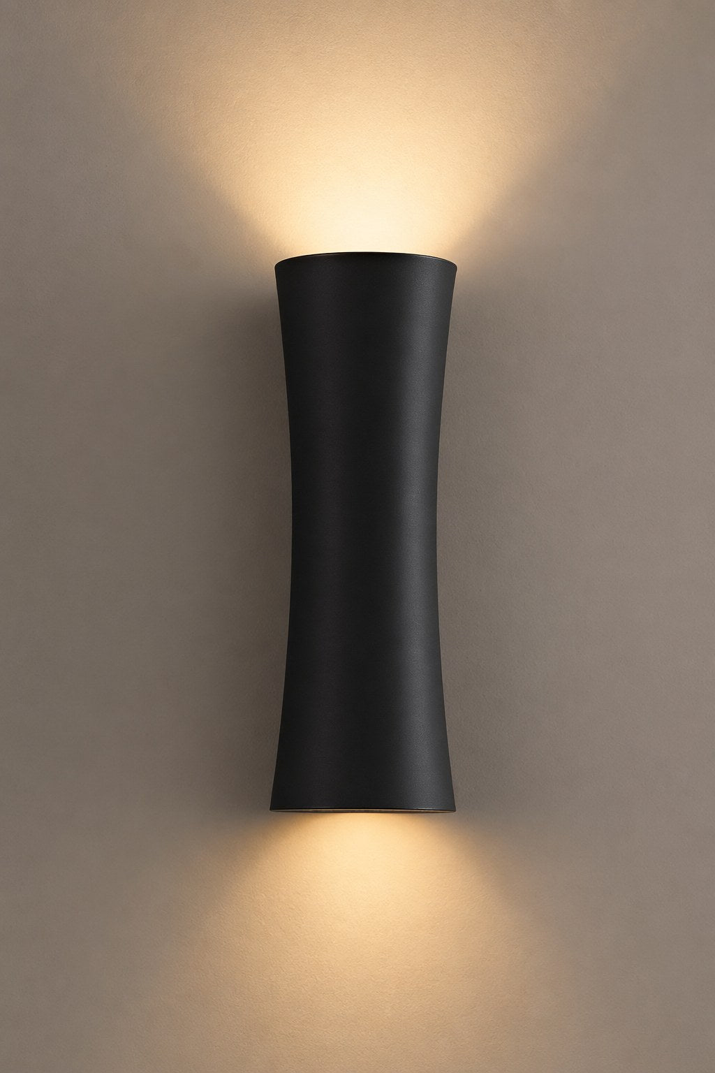 Black Hourglass Up Down LED Wall Sconce - 05 06-product-front-warm-wall