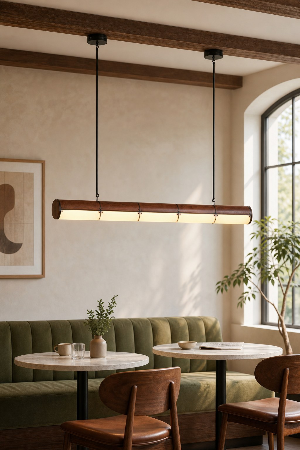 Wood-Grain Acrylic Linear Pendant Light - 05 07-cafe-style-dining-daylight