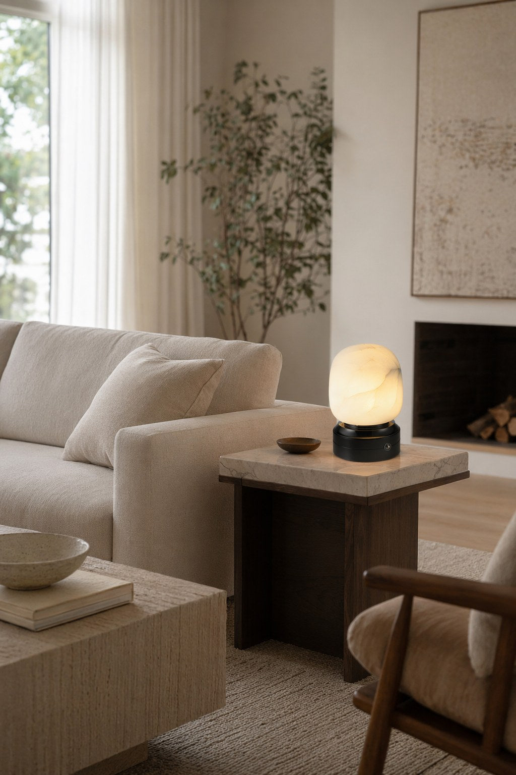 Spanish Alabaster USB Touch Table Lamp - 05 05-wide-living-room-side-table-daylight