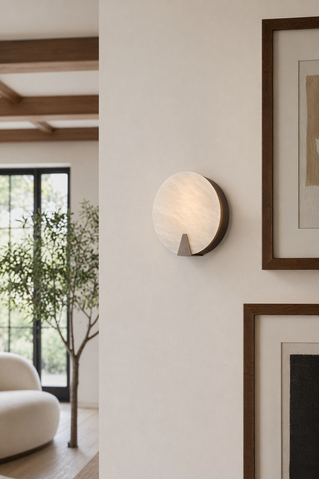 Spanish Snowflake Alabaster Round Wall Sconce - 06 10-gallery-wall-daylight
