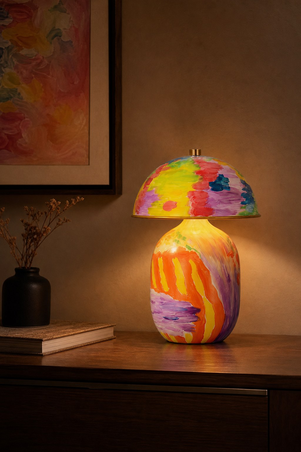Hand-Painted Multicolor Ceramic Table Lamp - 06 10-night-mood
