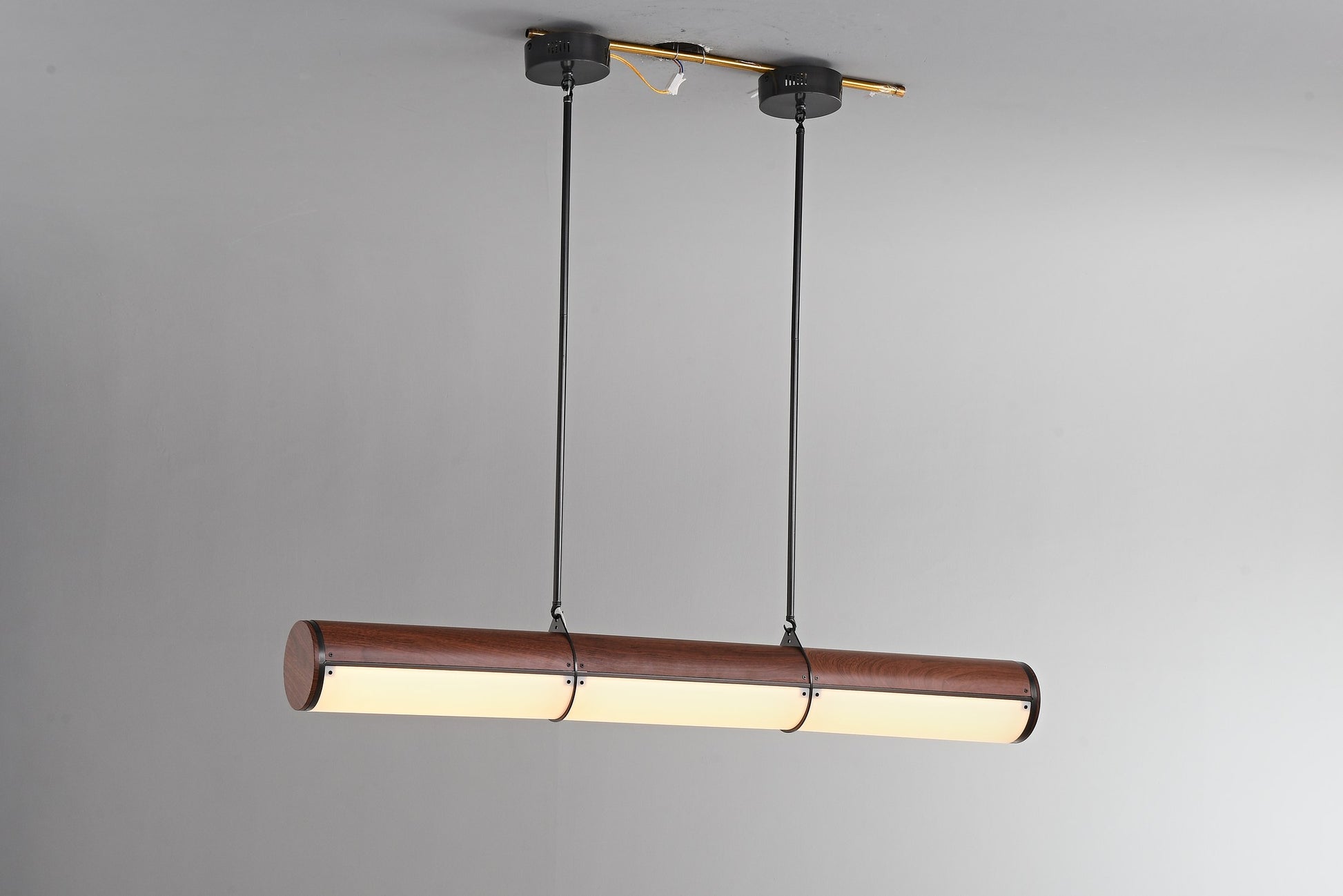 Wood-Grain Acrylic Linear Pendant Light - 07 4-25- 409