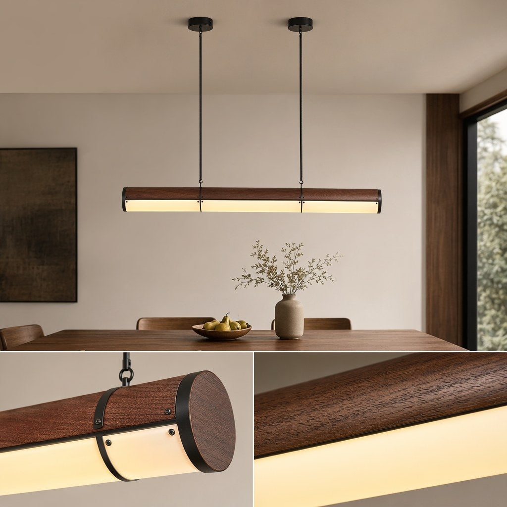 Wood-Grain Acrylic Linear Pendant Light - 07 11-material-close-up