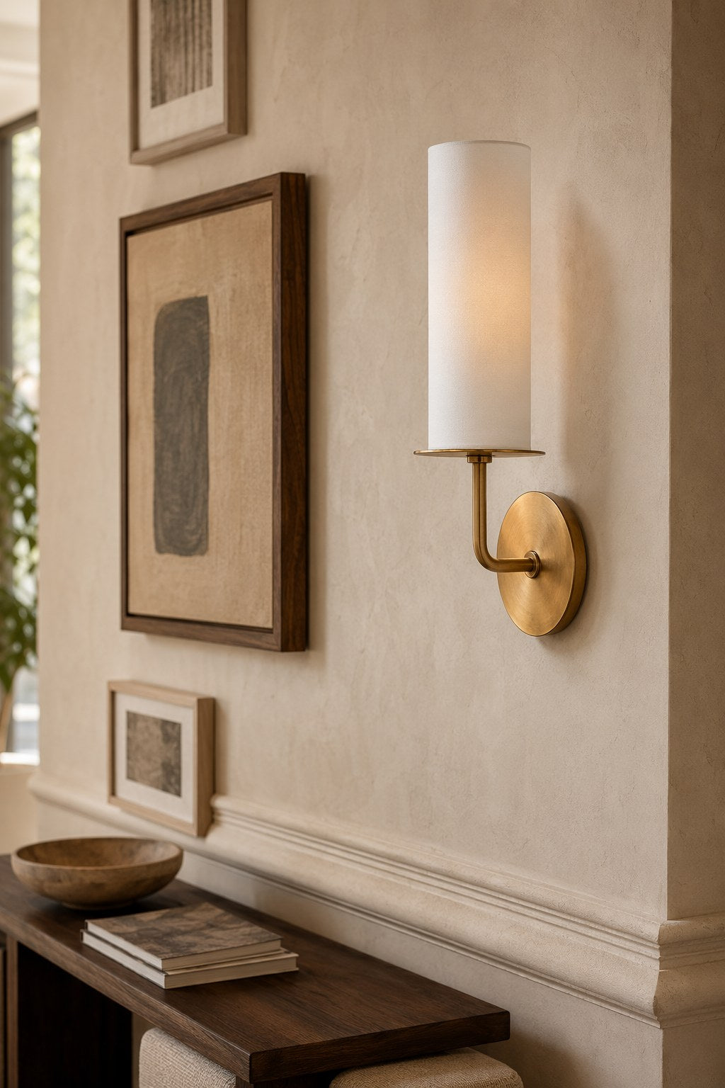 Solid Brass Fabric Shade Wall Sconce product view, view 8