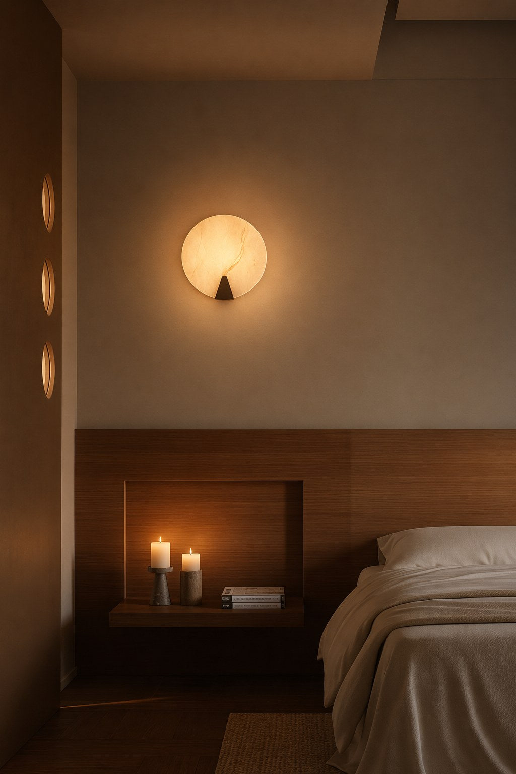 Spanish Snowflake Alabaster Round Wall Sconce - 08 12-night-mood