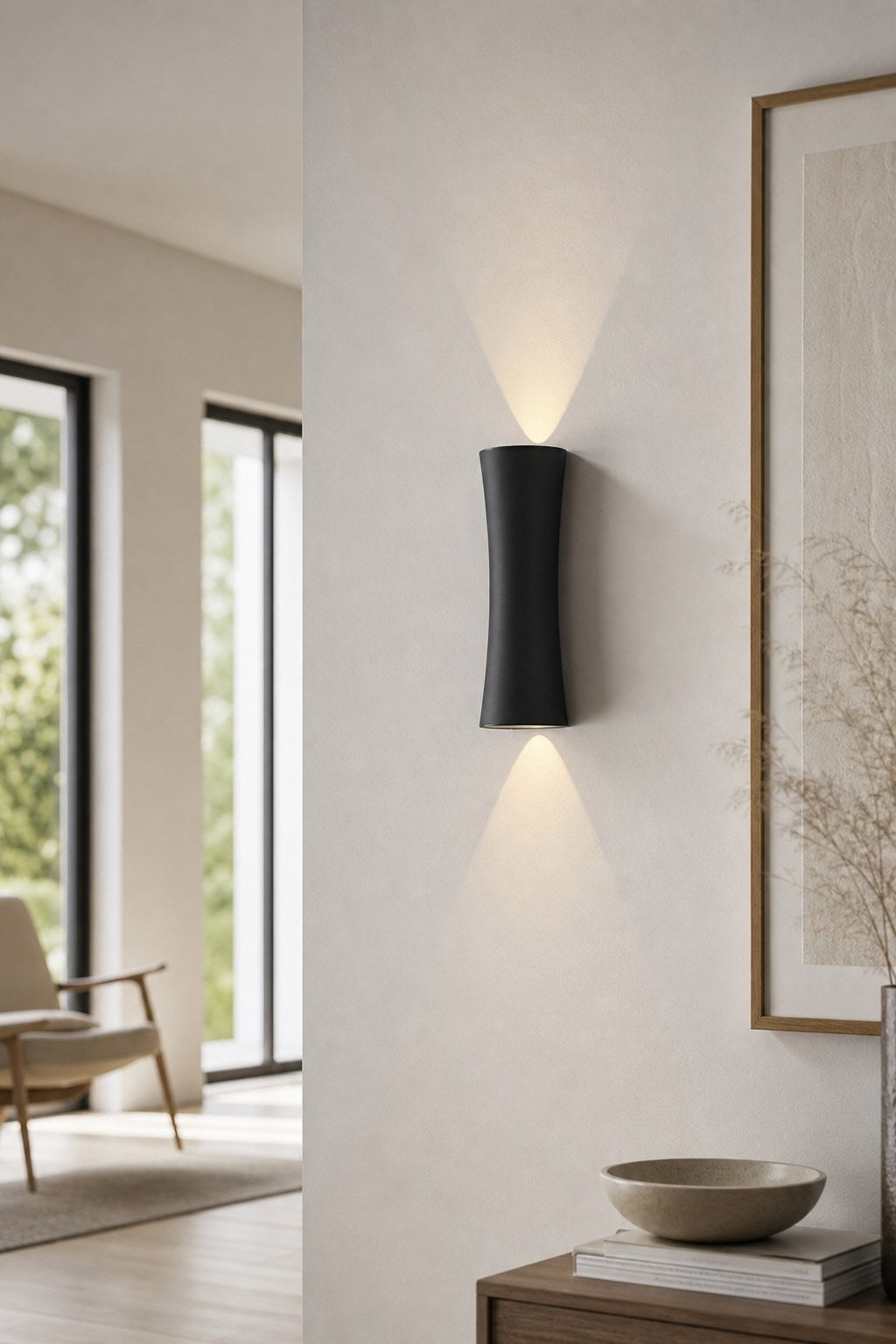 Black Hourglass Up Down LED Wall Sconce - 09 10-gallery-wall-daylight