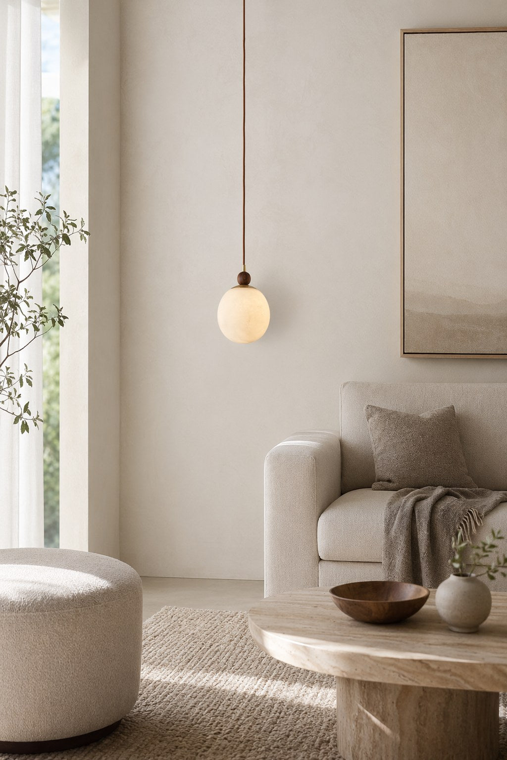 Alabaster Globe Walnut Pendant Light - 11 8070-02-living-room-daylight-revision-01