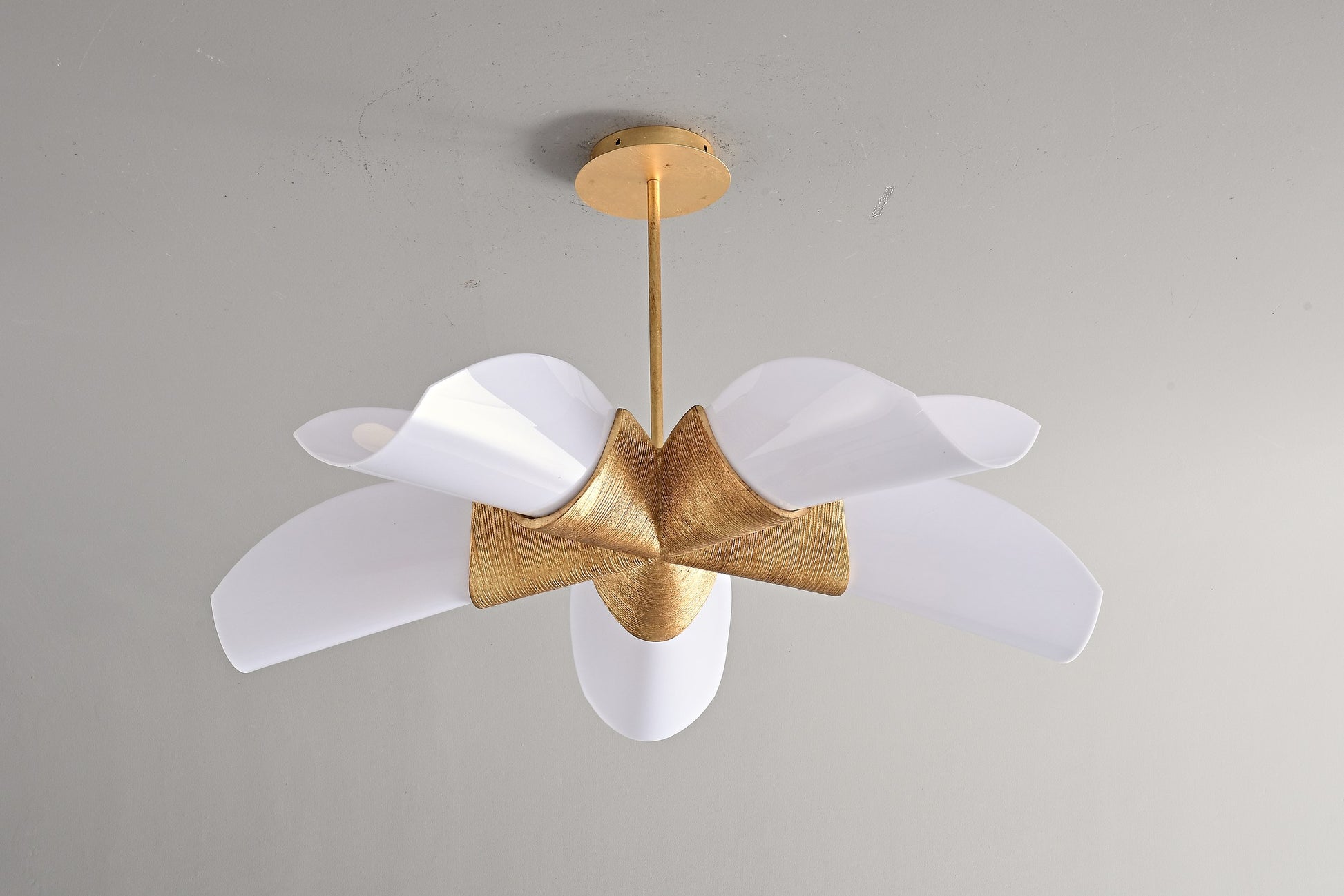 Gold Leaf Acrylic Petal Chandelier - 11 9-3- 13