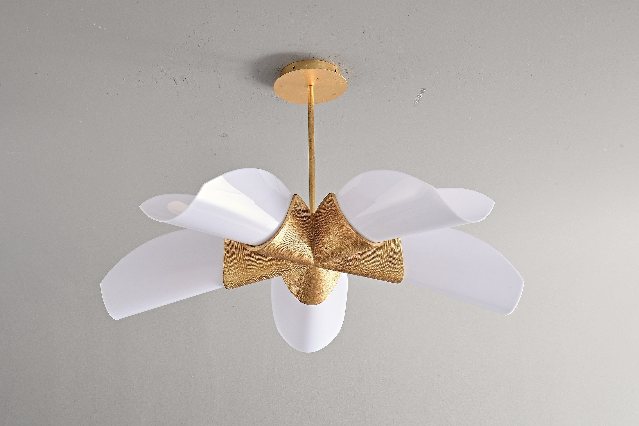Gold Leaf Acrylic Petal Chandelier - 11 9-3- 13