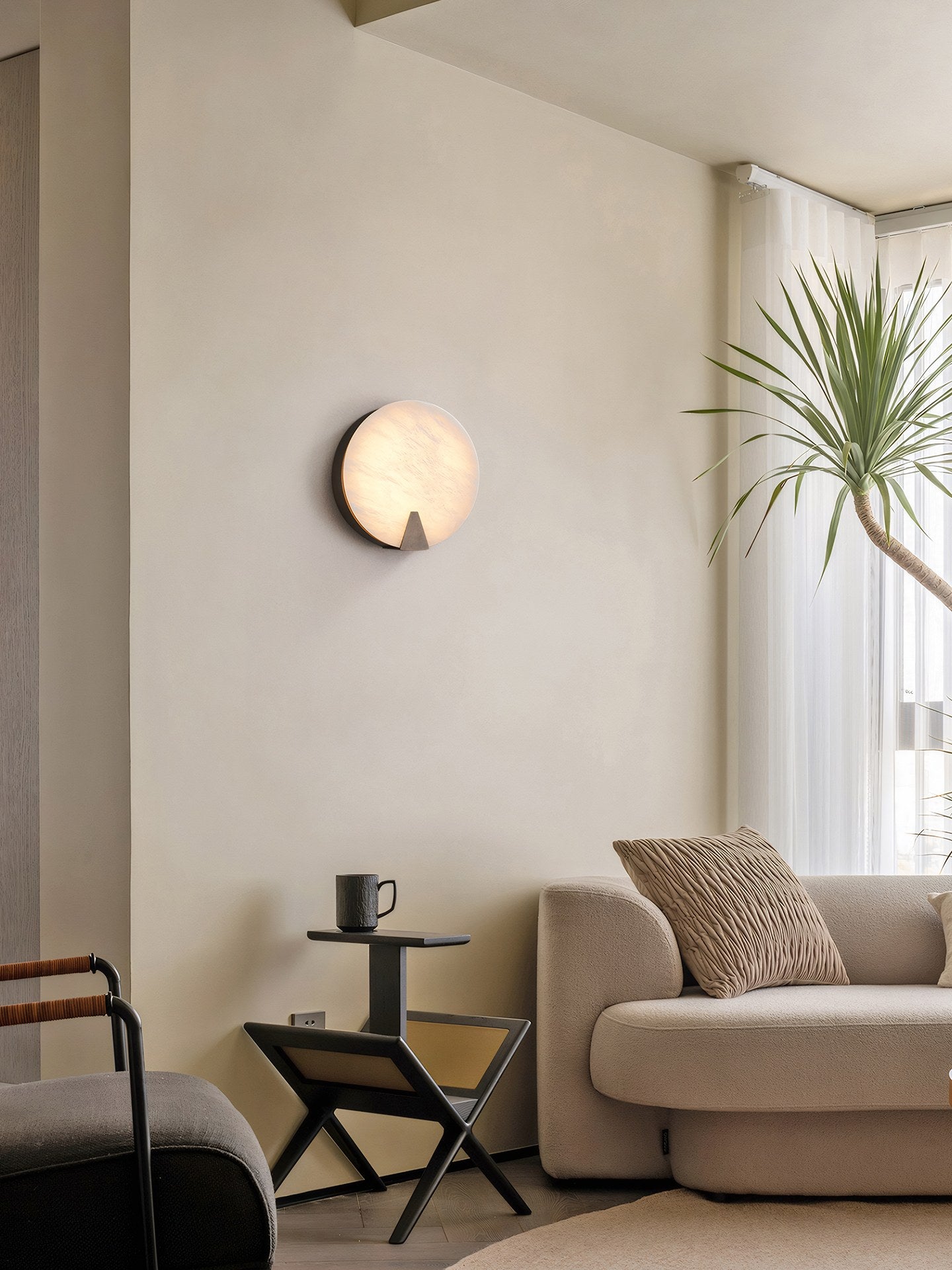 Spanish Snowflake Alabaster Round Wall Sconce - 12 场景 (4)
