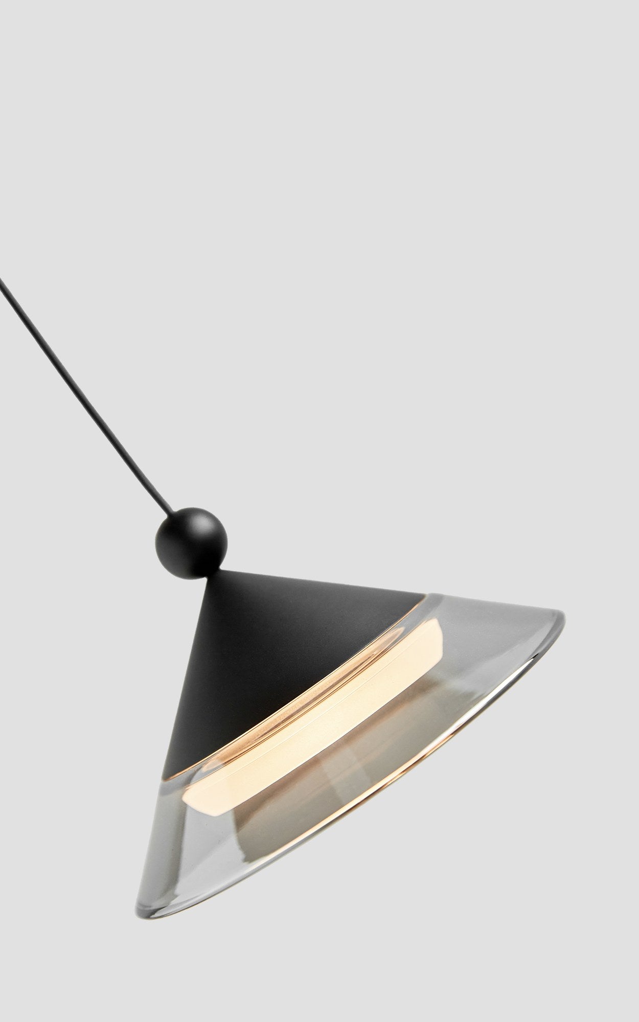 Geometric Black Aluminum and Clear Glass Pendant Light - 12 1