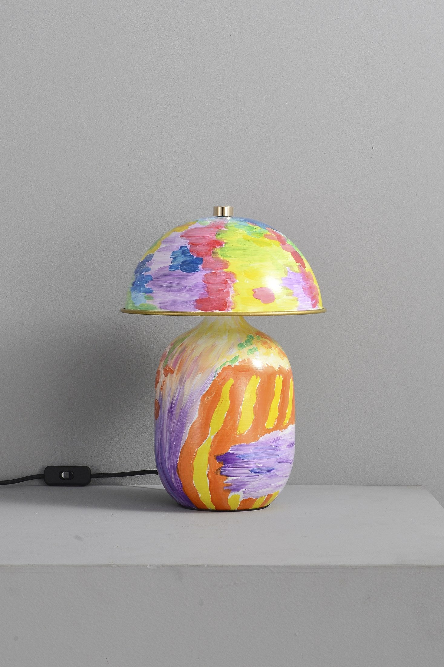 Hand-Painted Multicolor Ceramic Table Lamp - 12 8-29- 271