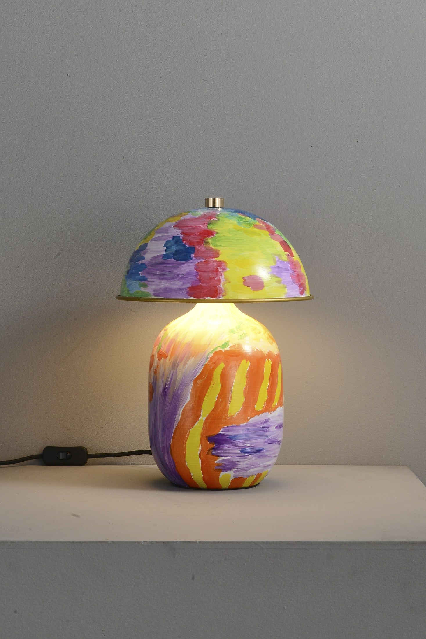 Hand-Painted Multicolor Ceramic Table Lamp - 13 8-29- 274