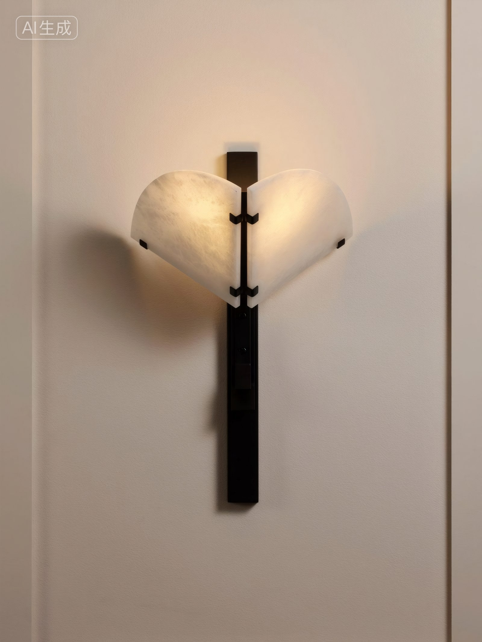 Spanish Snowflake Alabaster and Black Metal Wall Sconce - 13 1032cc410e8812b271335bf21e448b567a4906049e5928a558035cabe72d6a5b