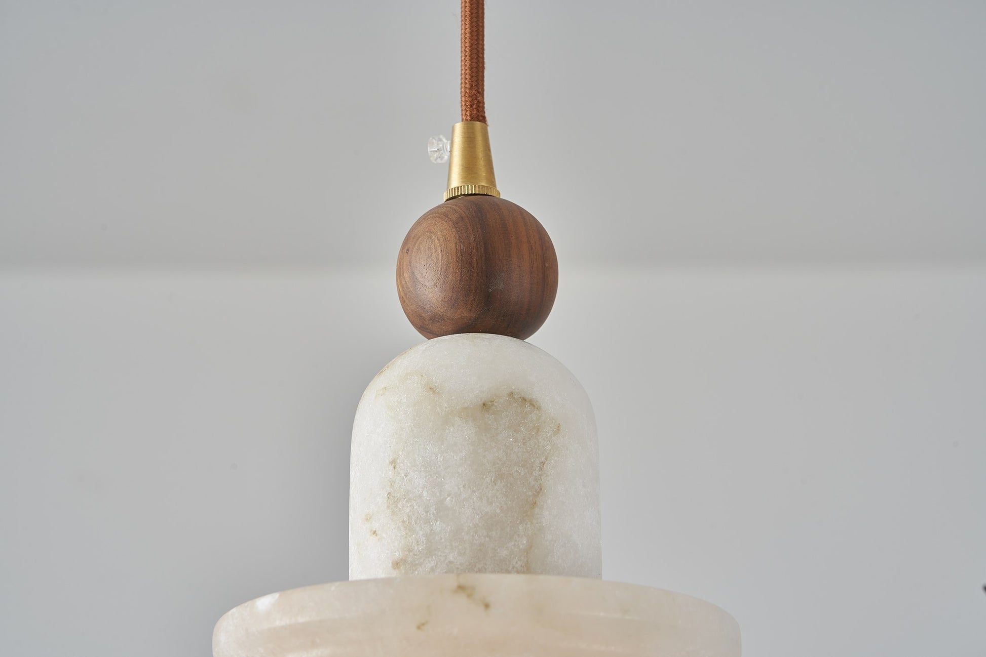 Spanish Marble and Walnut Single Pendant Light - 13 DSC06399