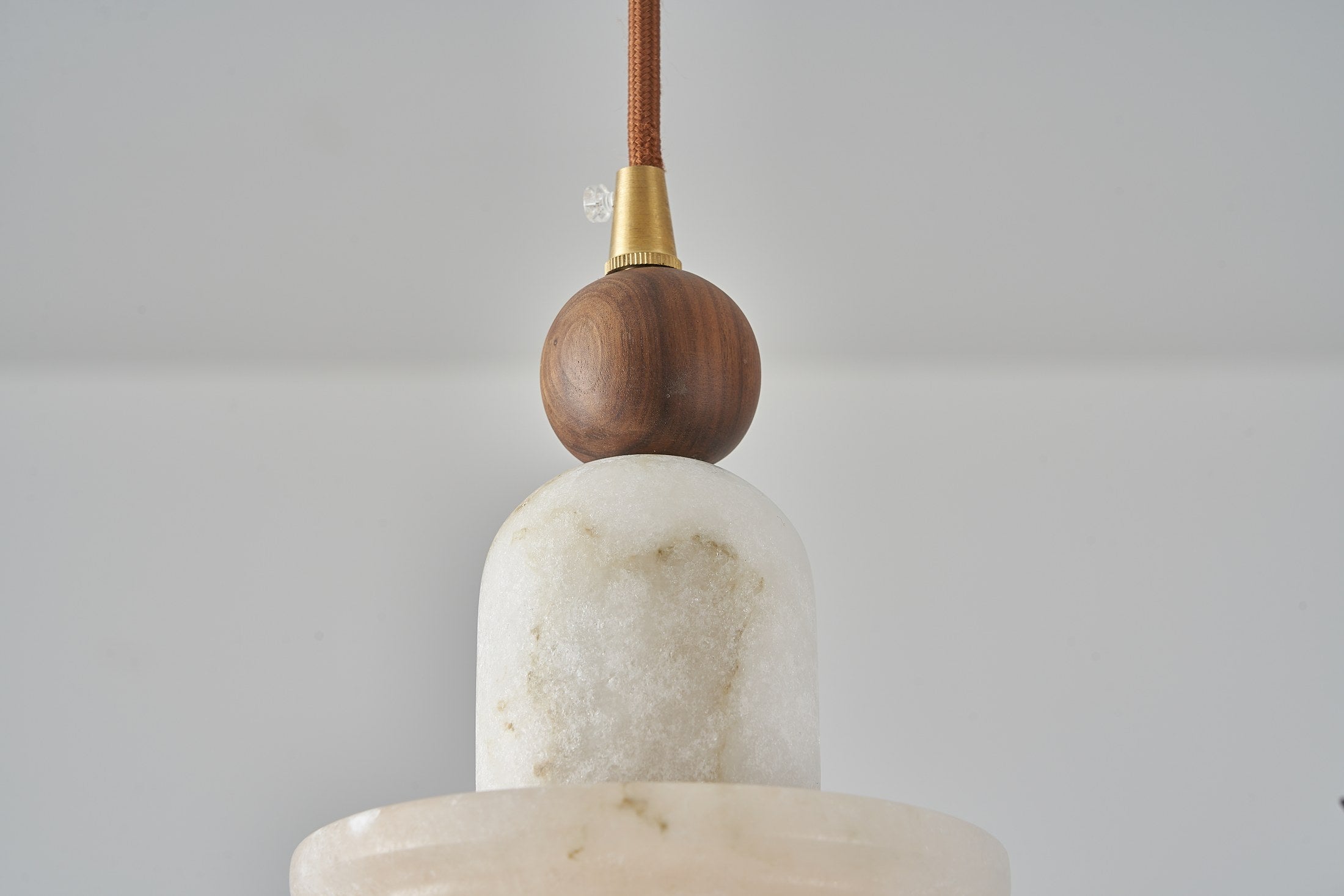 Spanish Marble and Walnut Single Pendant Light - 13 DSC06399