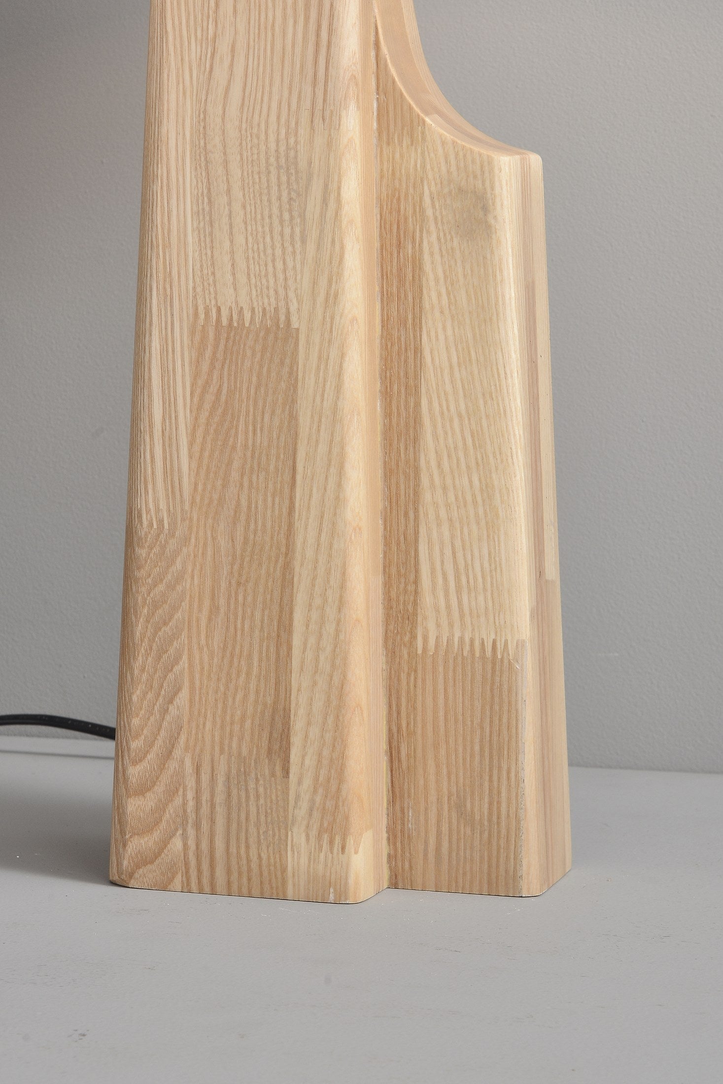 Ash Wood Fabric Shade Table Lamp - 13 8-29- 264