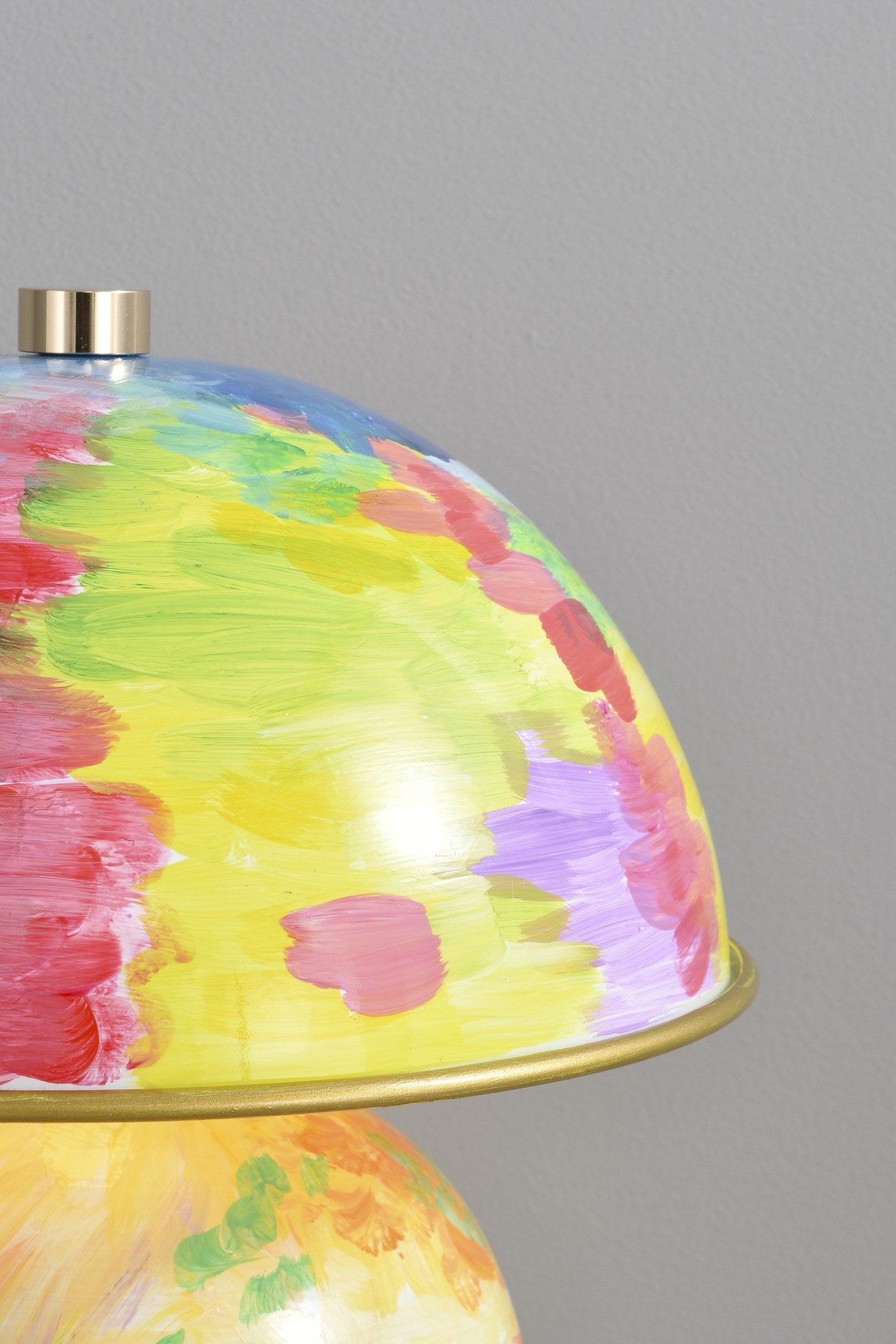 Hand-Painted Multicolor Ceramic Table Lamp - 14 8-29- 286