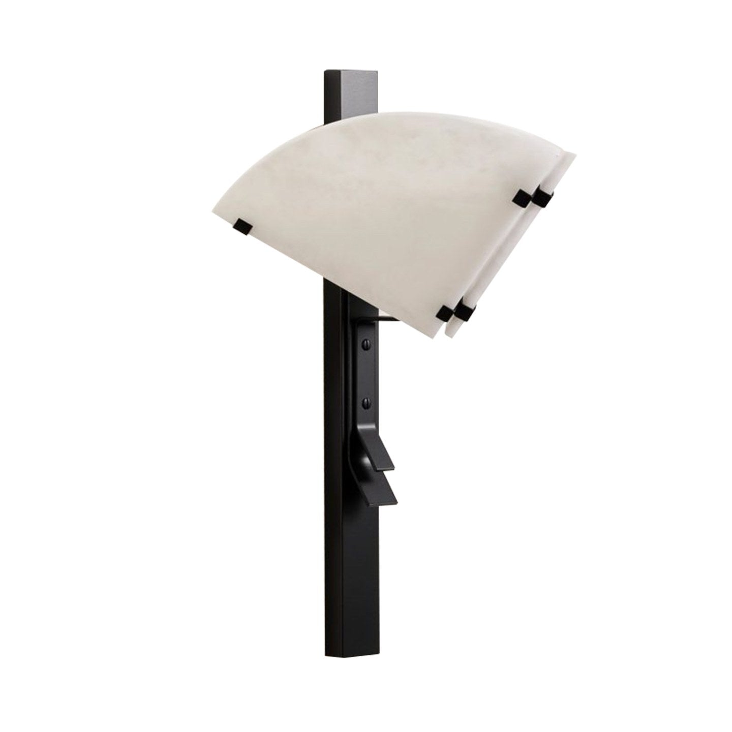 Spanish Snowflake Alabaster and Black Metal Wall Sconce - 14 白底