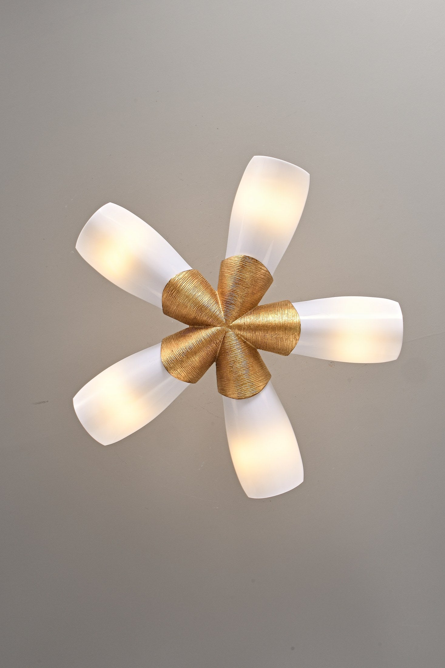 Gold Leaf Acrylic Petal Chandelier - 14 9-3- 34
