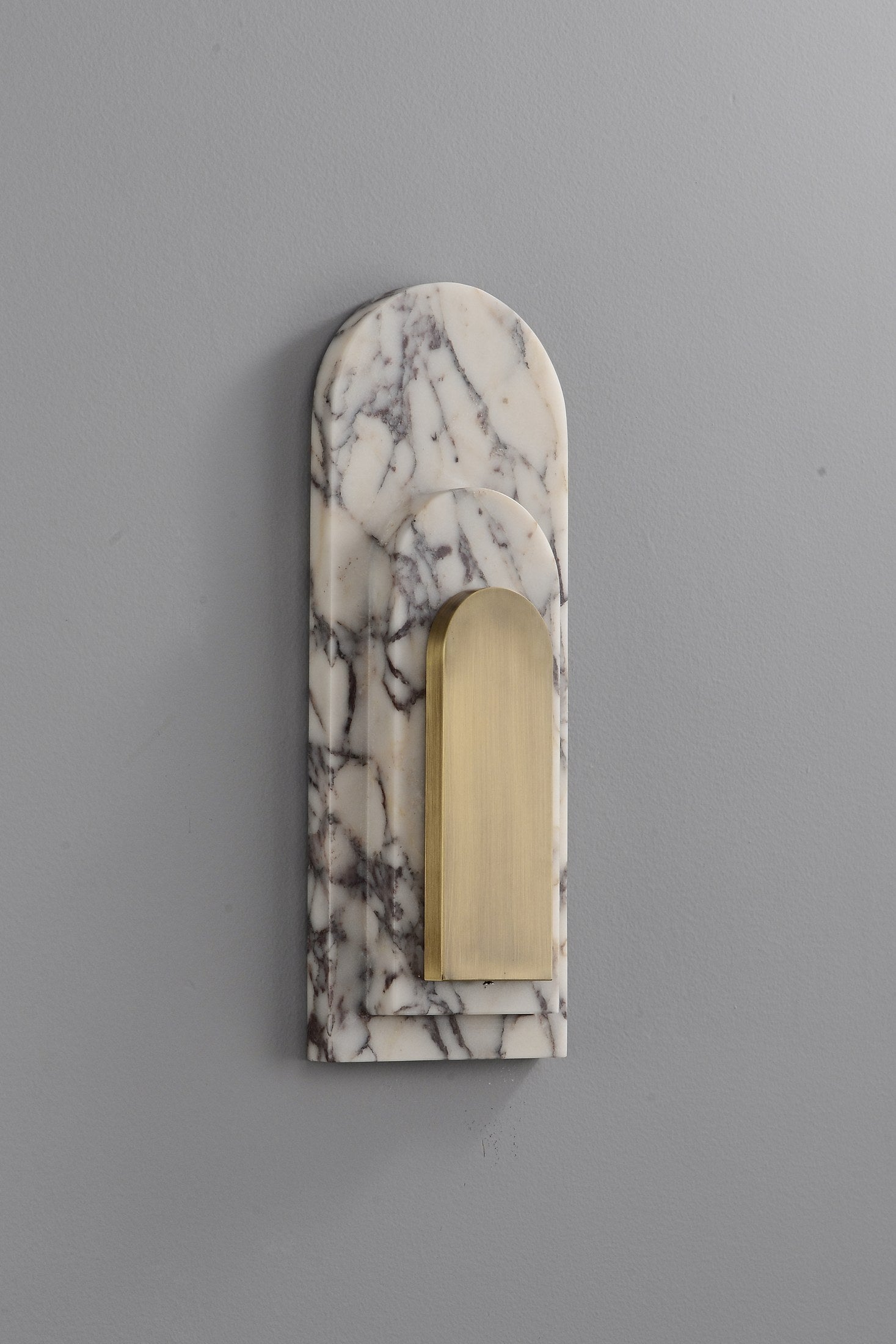 Bulgari Marble and Brushed Copper Arched Wall Sconce - 15 11-22 52