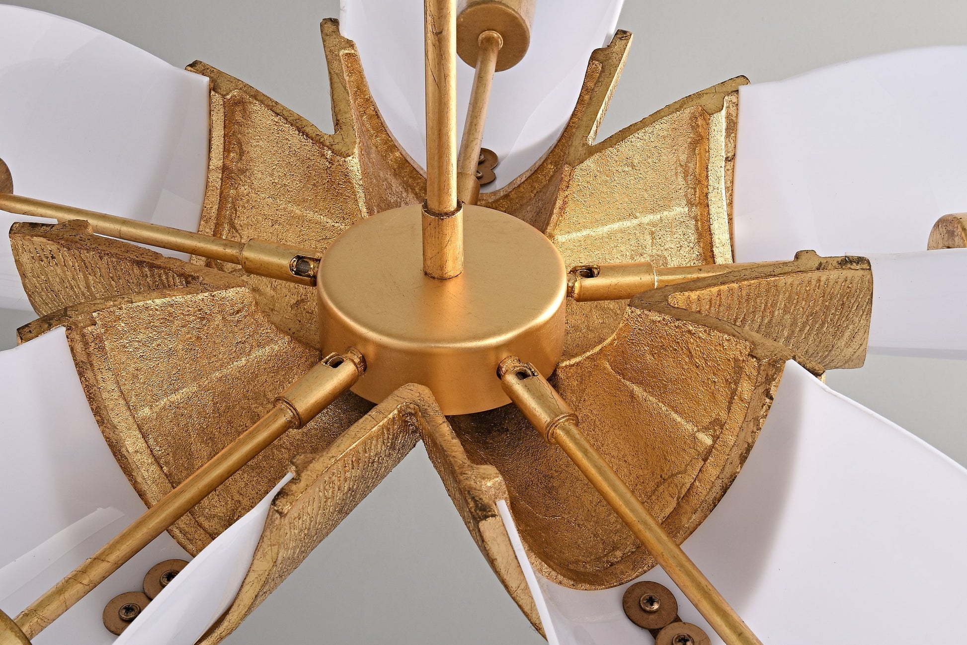 Gold Leaf Acrylic Petal Chandelier - 15 9-3- 36