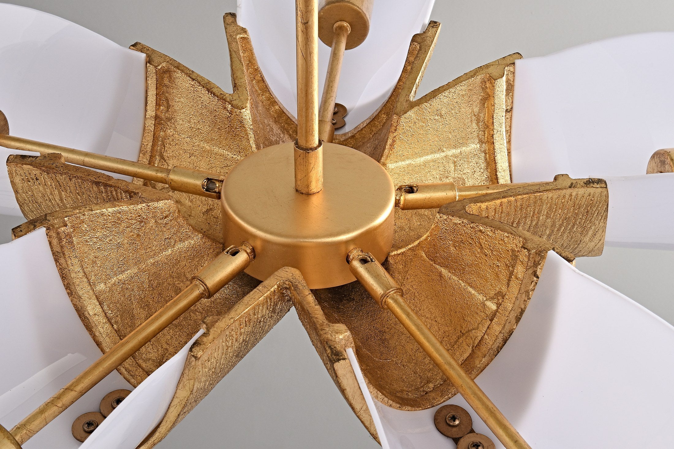 Gold Leaf Acrylic Petal Chandelier - 15 9-3- 36