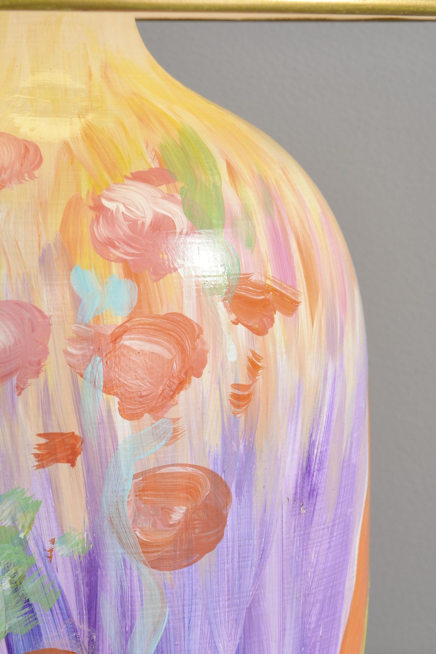 Hand-Painted Multicolor Ceramic Table Lamp - 15 8-29- 292