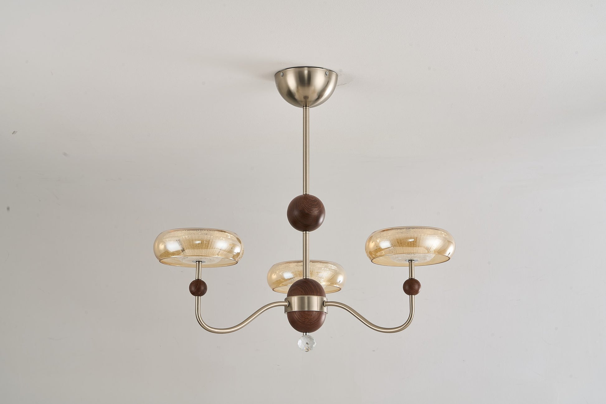 Sand Nickel Wood-Grain Glass LED Chandelier - 16 DSC06426