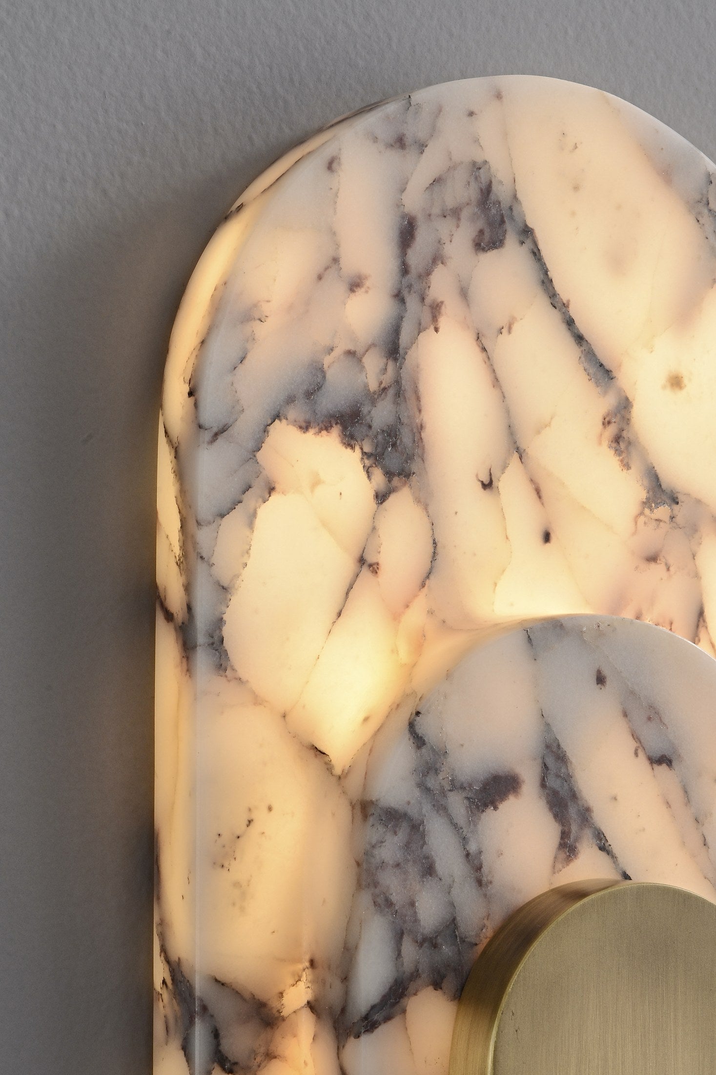 Bulgari Marble and Brushed Copper Arched Wall Sconce - 19 11-22 66