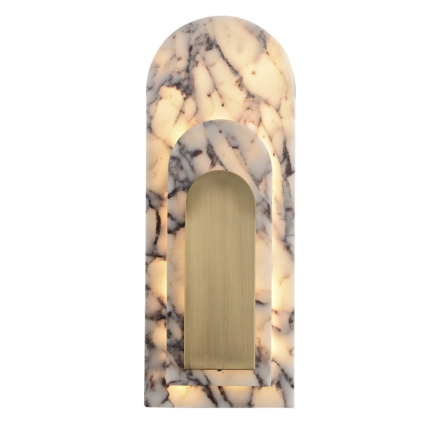 Bulgari Marble and Brushed Copper Arched Wall Sconce - 20 白底