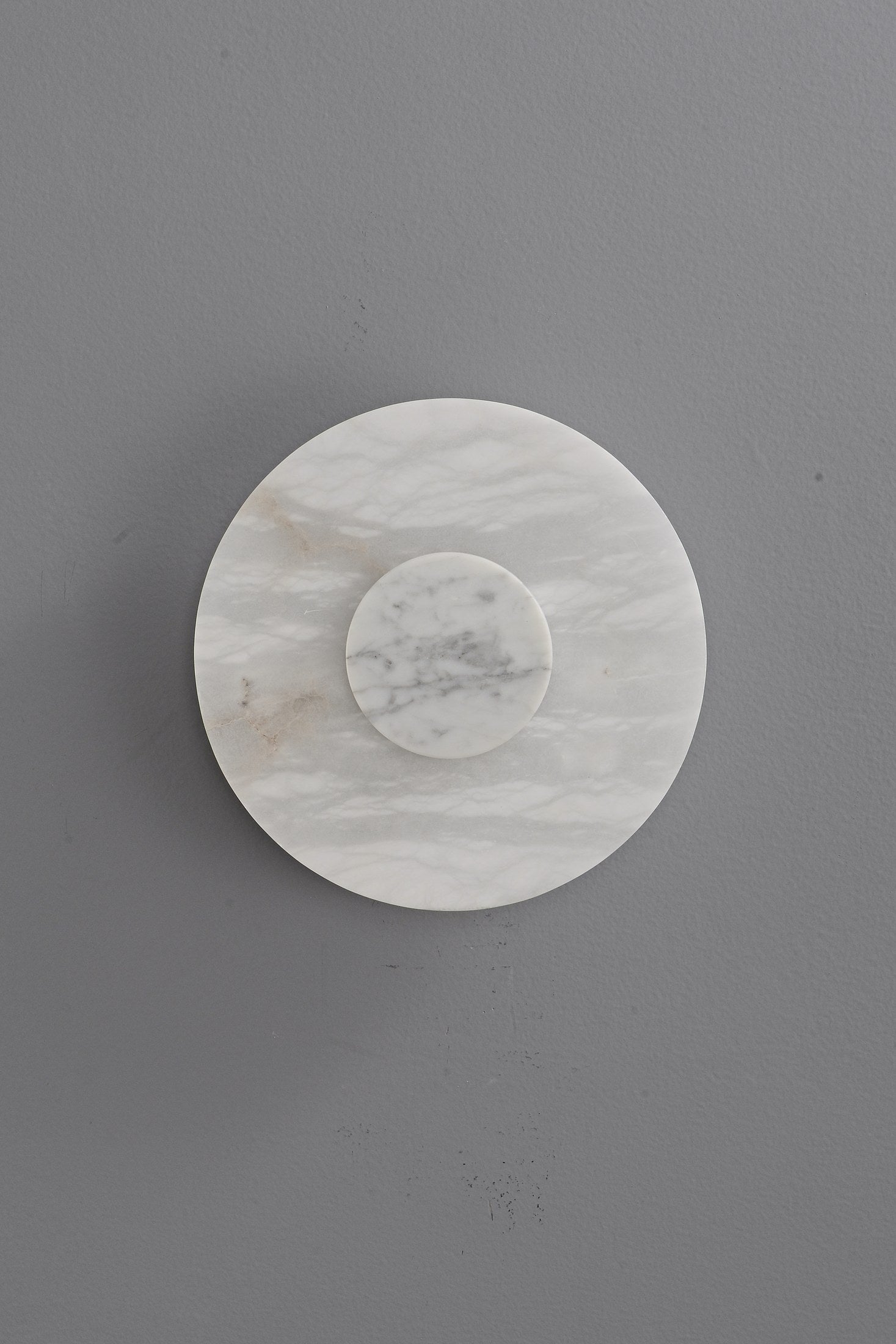 Spanish Alabaster and Marble Round Wall Sconce - 23 11-22 225