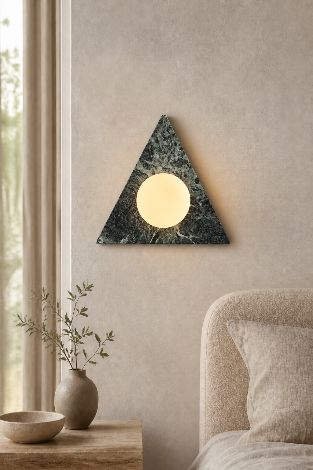 Modern Triangle Marble Wall Sconce - curated collection card scene