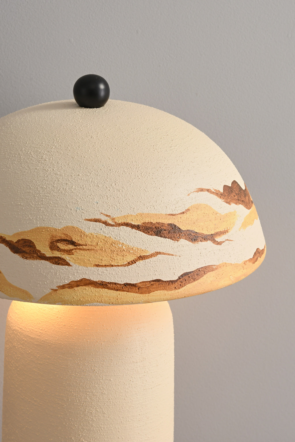 Desert Ivory table lamp hand-painted shade detail