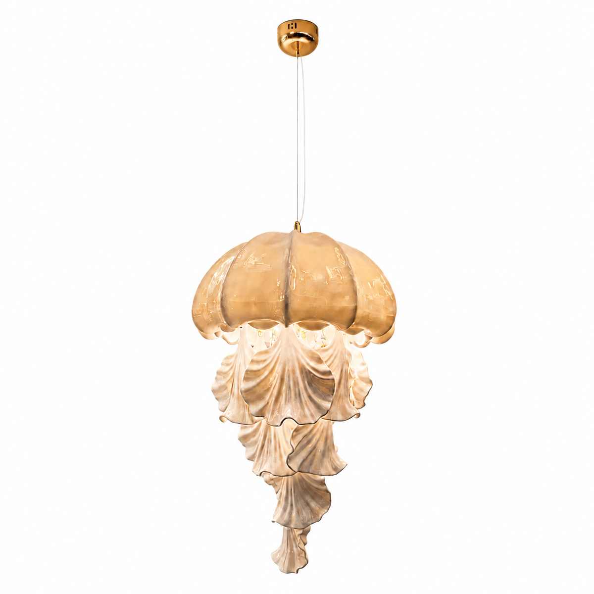 Ondelisse Ivory Jellyfish Pendant Light — complete product on white background