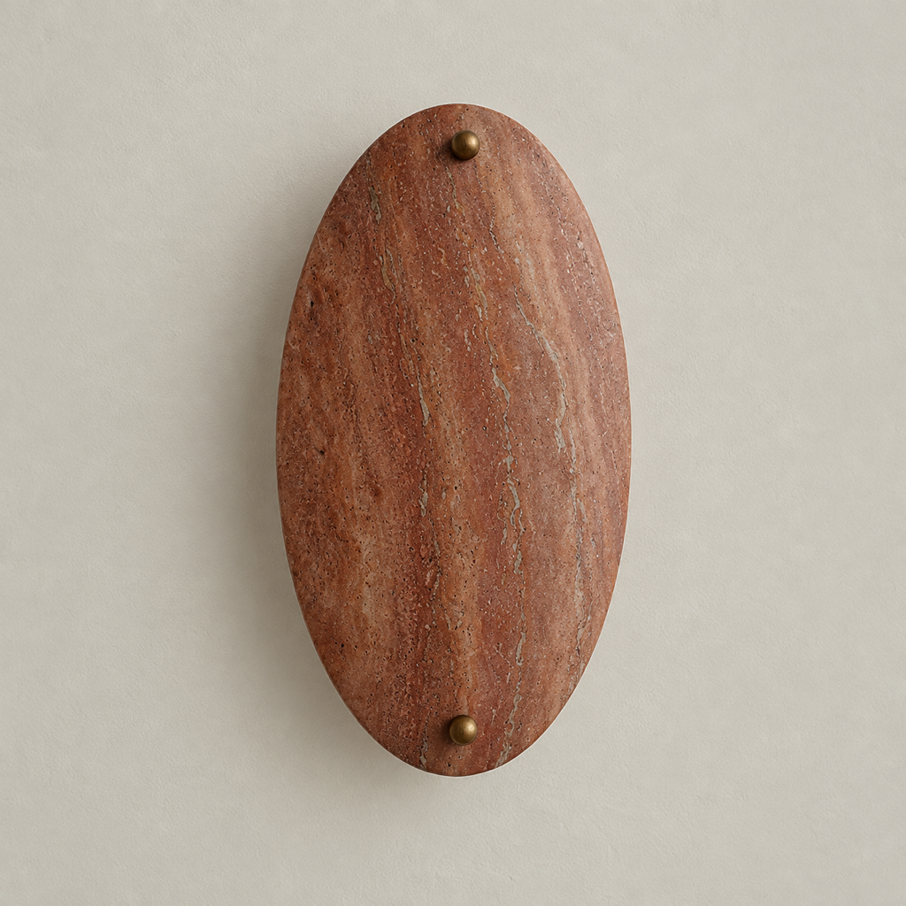 Orellith Red Stone Wall Sconce in a near-front view on a warm neutral wall