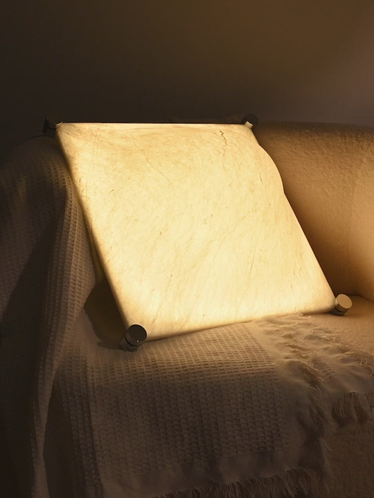 Modern Square Mulberry Silk Ceiling Light in Chrome - product gallery video