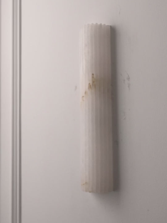 Modern Fluted Alabaster Wall Sconce - product gallery video