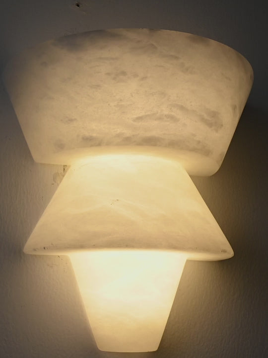 Modern Alabaster Tiered Wall Sconce - product gallery video